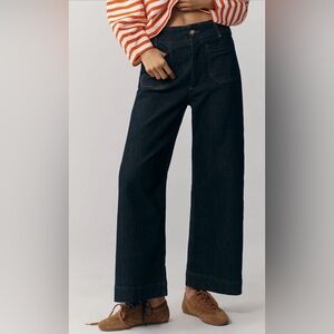 Maeve dark denim Colette Crop wide leg